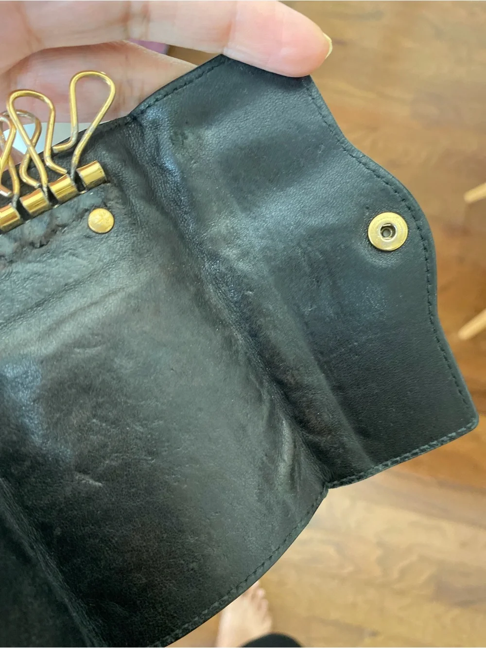 Bottega Veneta Black Intrecciato Leather Key Case Holder